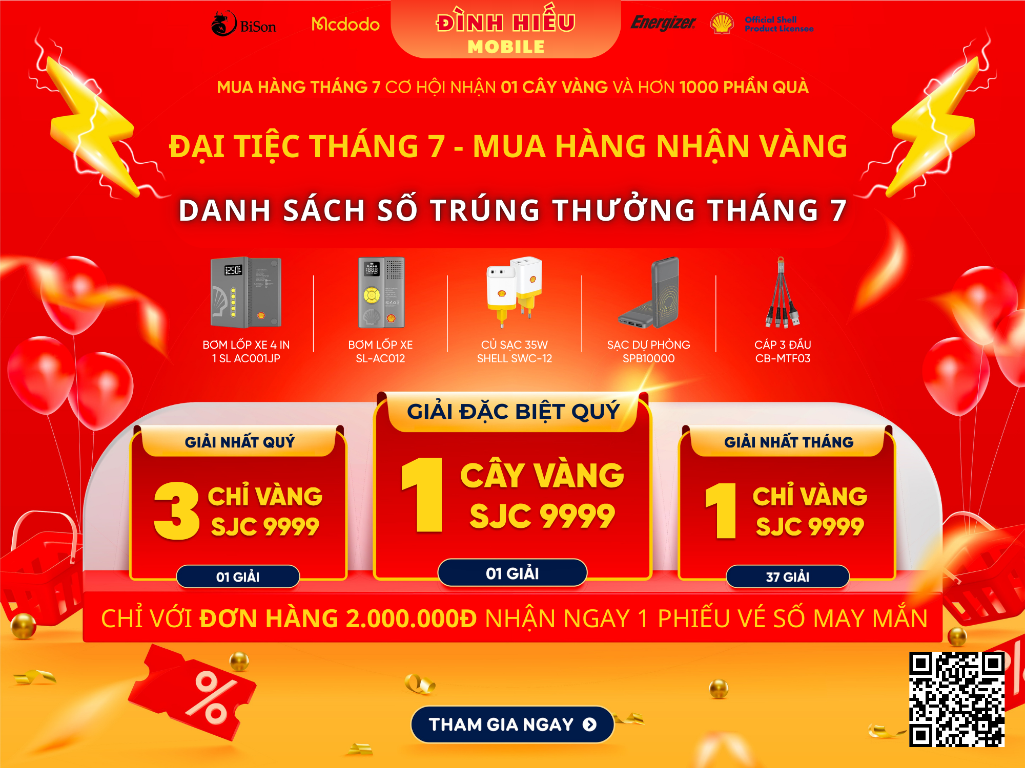 KẾT QUẢ ĐỢT 1 – MUA HÀNG NHẬN VÀNG THÁNG 7