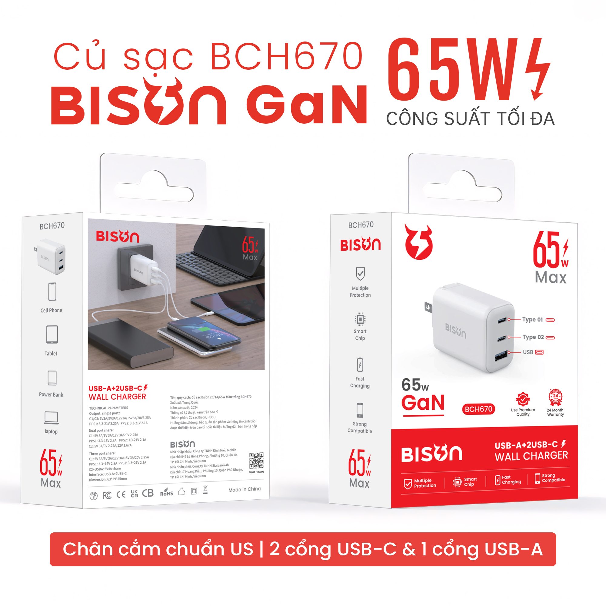 Cu sac Bison 65W GaN BCH670 (2)