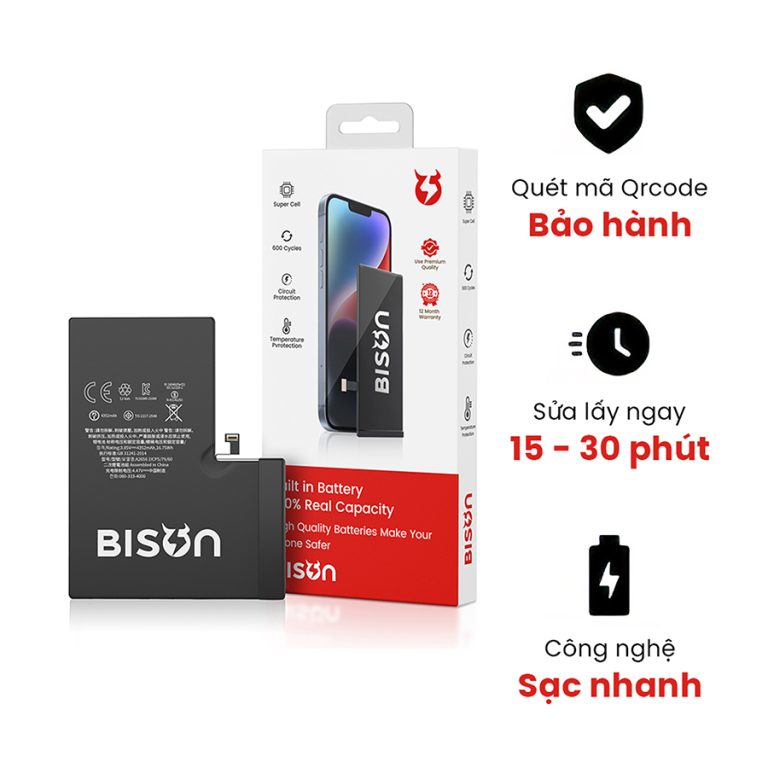 Siêu pin Bison iPhone 13 Mini dung lượng cao 2600mAh